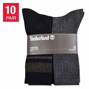 Timberland Men’s Cushioned Crew Socks Cotton Blend 10 Pairs Bundle Size 6-12 NWT
